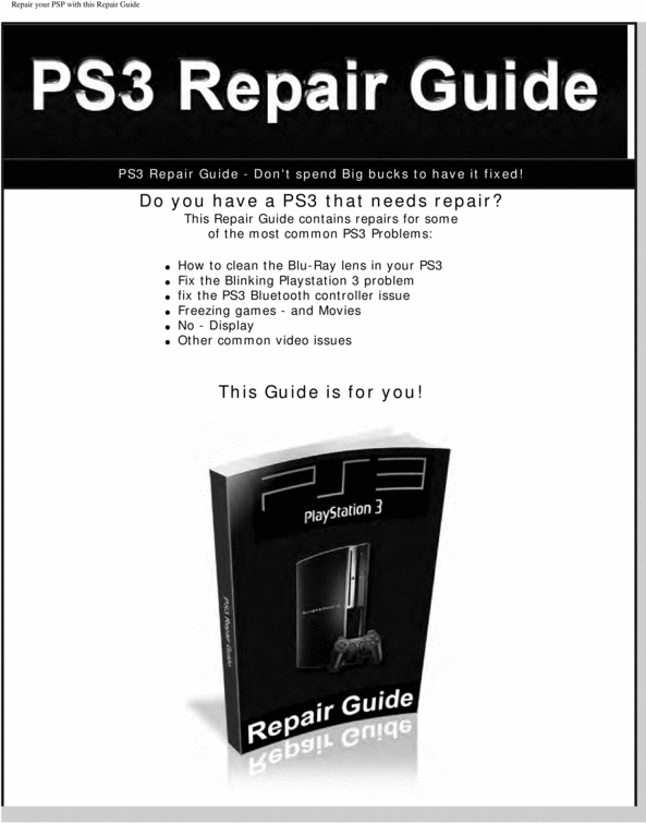 Product picture PS3 Repair Guide